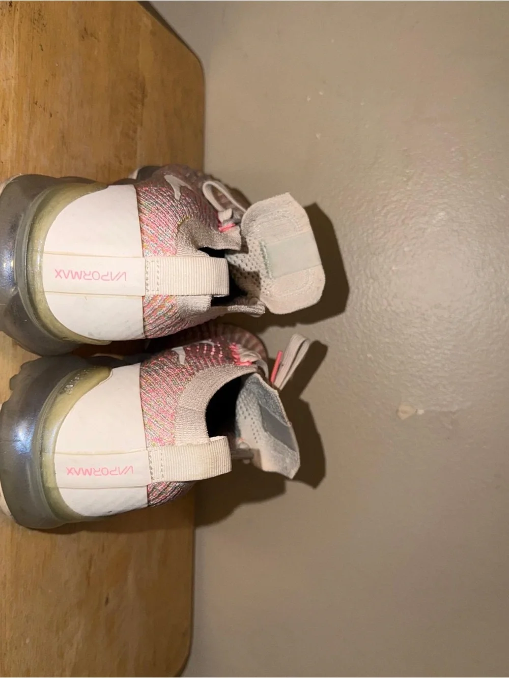 Nike Flyknit VaporMax Sneakers in Pink and Cream